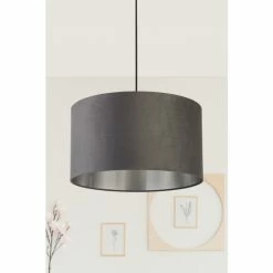 Searchlight Josie Grey Velvet Easy Fit Shade