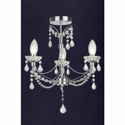 Searchlight Chrome Autumn 3 Light Bathroom Chandelier