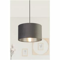 Searchlight Josie Grey Velvet Easy Fit Shade 5 Searchlight Josie Grey Velvet Easy Fit Shade -Searchlight Shop unnamed file 894