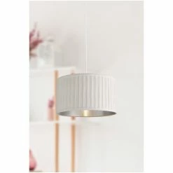 Searchlight Ivory Lottie Pleated Velvet With Silver Inner Shade -Searchlight Shop unnamed file 898