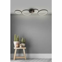 Searchlight Ugo 4 Light Matt Black Flush Ceiling Light